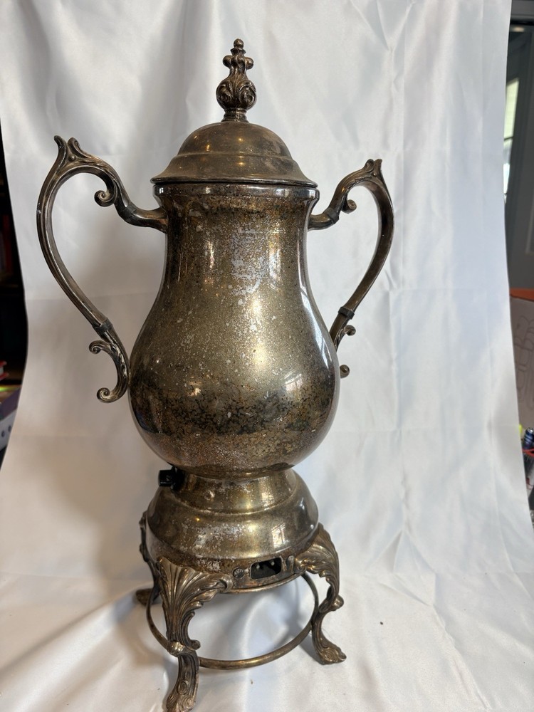 Vintage FB Rogers 5354 Silverplate Electric Coffee Urn Ornate Working