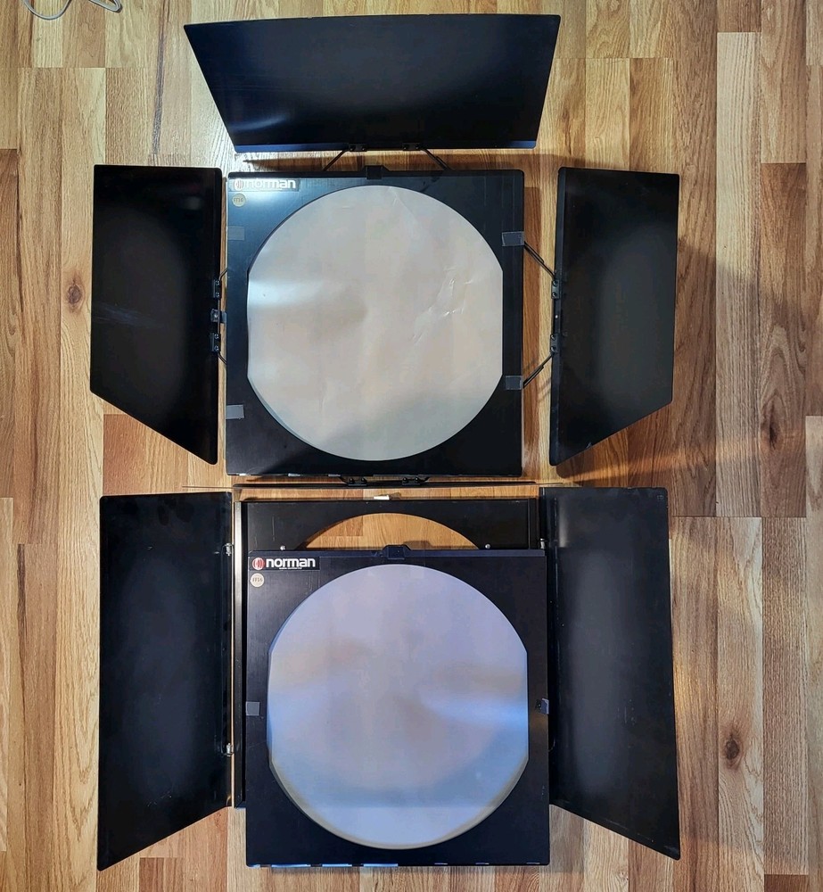 Norman BD416 4 Leaf Barndoor Plus 2 Light Diffusers and 16" 2 Leaf Barndoor READ