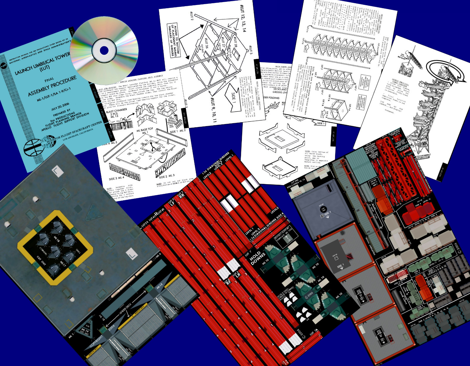 Launch Umbilical Tower LUT Craft Model for Monogram,Airfix 144 Saturn V PLS.READ