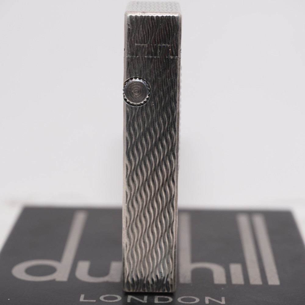 Dunhill Rollagas Lighter Silver WAV Pattern-Ultrasonically cleaned_Working