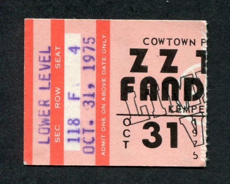 1975 ZZ Top Rory Gallagher concert ticket stub Kansas City MO Fandango Tour