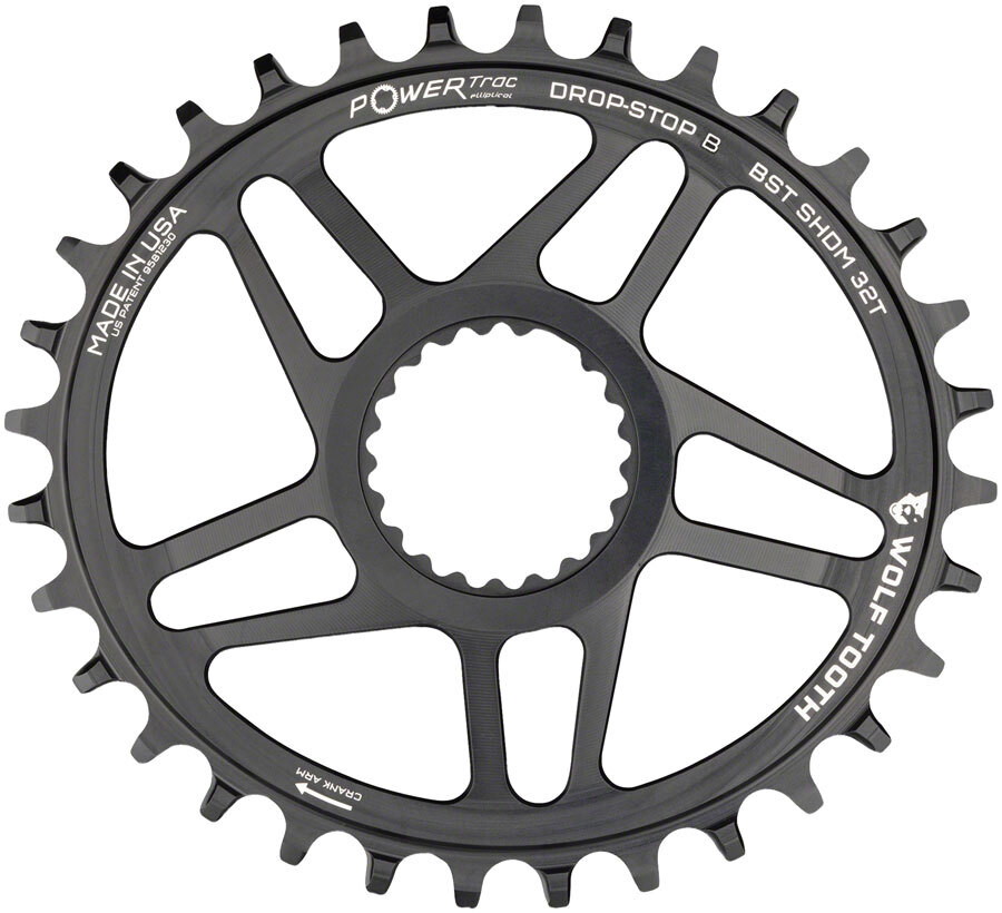 Wolf Tooth Elliptical Direct Mount Chainring - 32t, Shimano Direct Mount, Drop S
