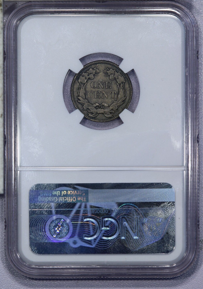 1857 Flying Eagle Cent 1c NGC XF40 EF40 - Clashed with 50c Obverse LB