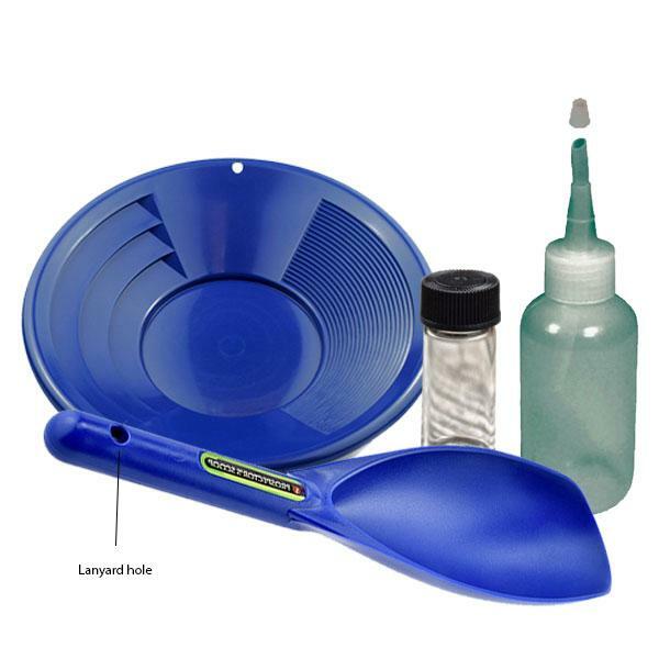 14" Blue Gold Pan Panning Kit