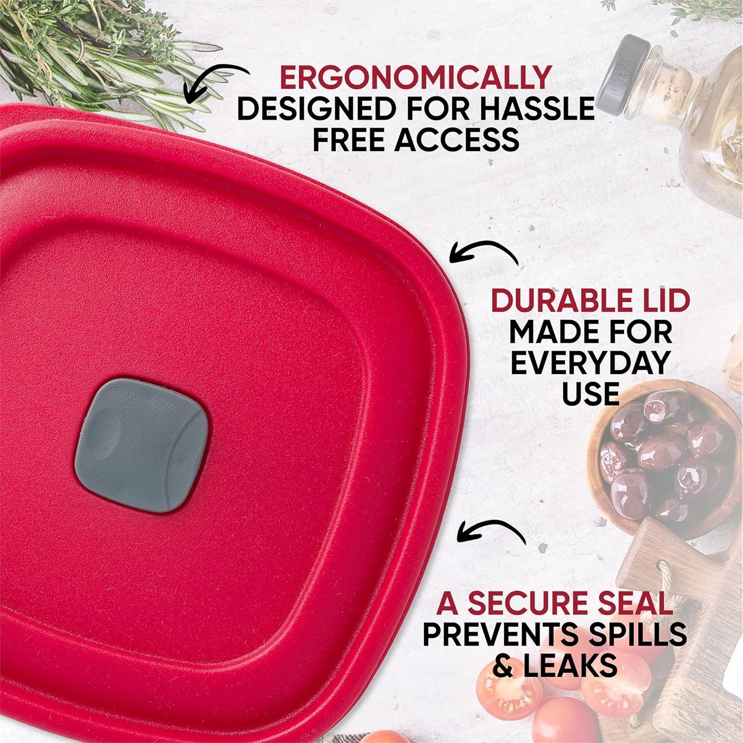 Replacement Lids for Rubbermaid Vented Food Storage Containers 3/5/7 Cup (10 pc)