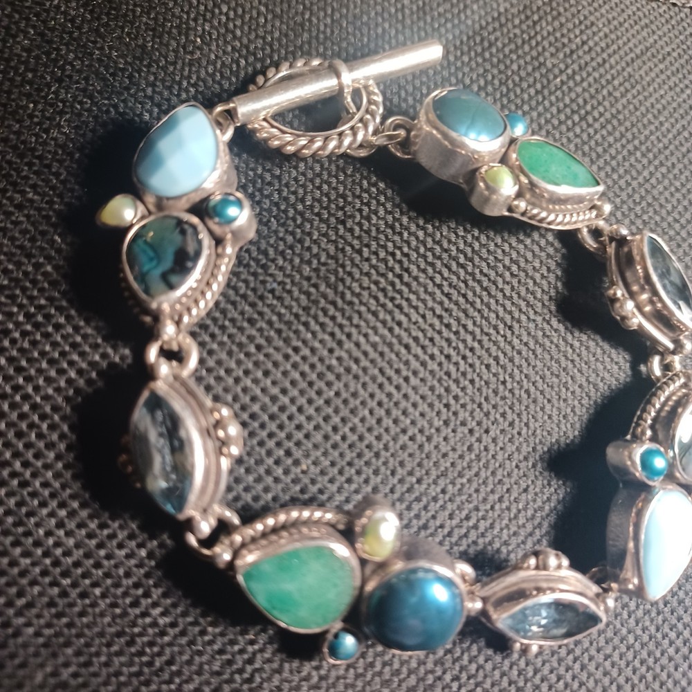 The Dreamer Multi Stone Sterling Silver Bracelet 7"