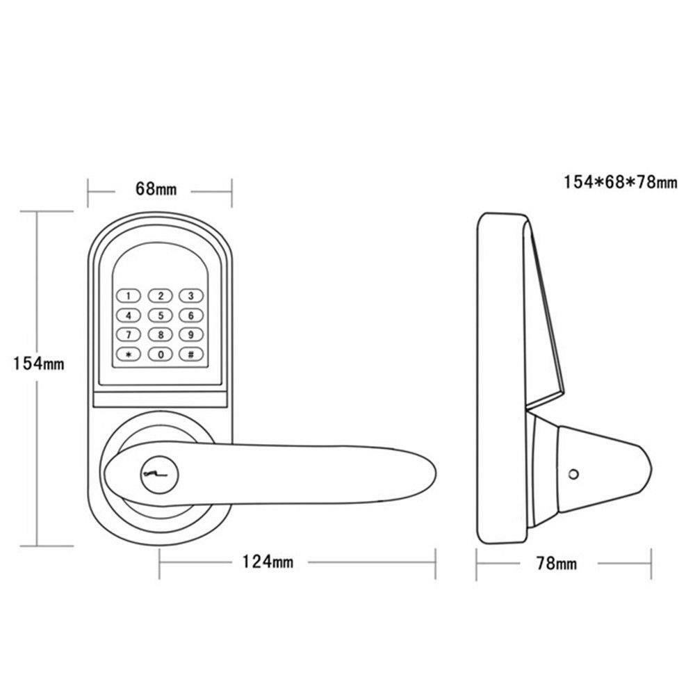Electronic Code Digital Keyless Keypad Security Entry Door Lock Knob Left Hand