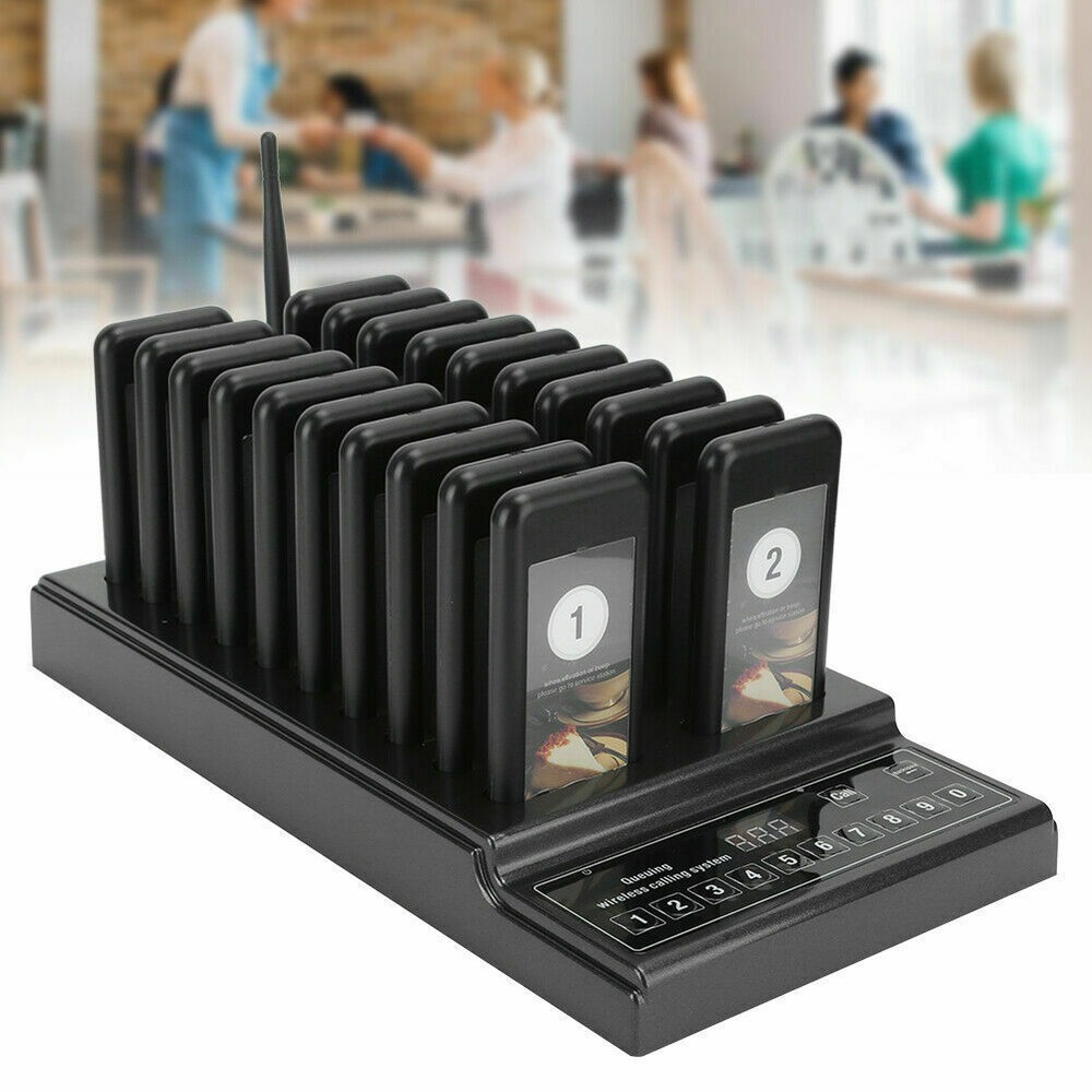 Restaurant Coaster Guest Call Wireless Paging Queuing Calling System 20 Pagers