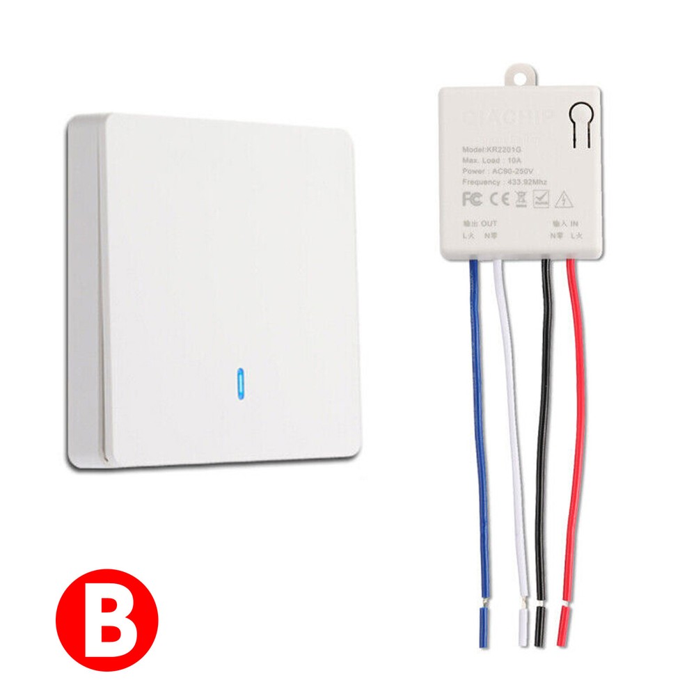 Smart Switch Light Wireless RF-433Mhz Wall Panel Switch Remote-Control Receiver