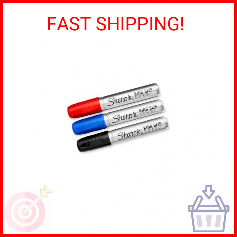 Sharpie King Size Permanent Marker, Large Chisel Tip, Great for Poster Boards, A