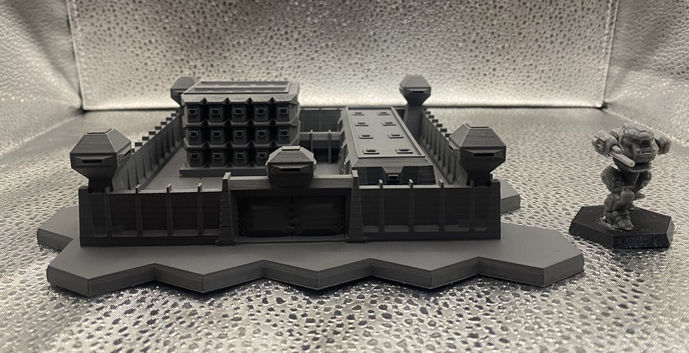 Security Compound w/ Hex Base, Tabletop War Game Terrain Battletech (6mm)