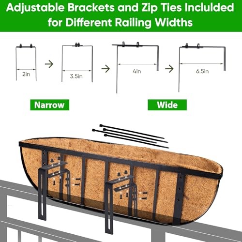 Deck Balcony Railing Planter Window Boxes - Pack Planter Box, 30 Inch 4