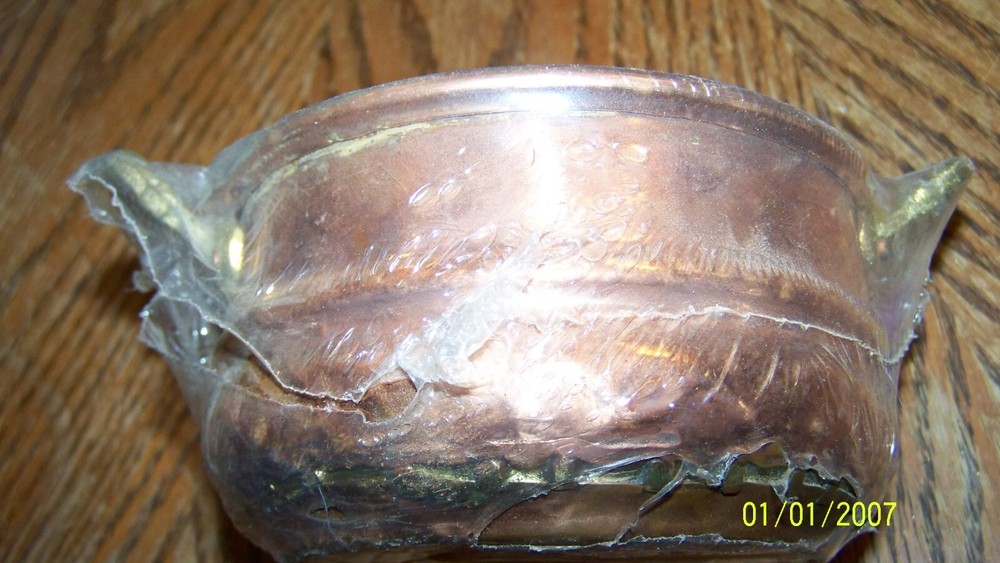 sand burner for incense, in copper pot
