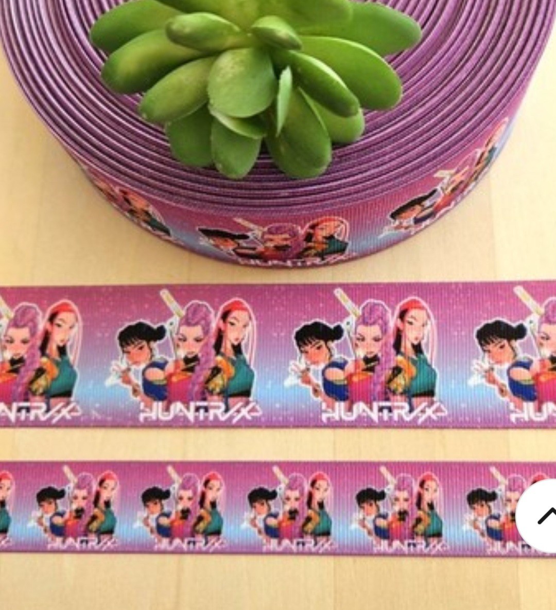 7/8, 1.5 & 3" (1 YD) Grosgrain Ribbon Korean Pop Stars Demon Hunter Characters