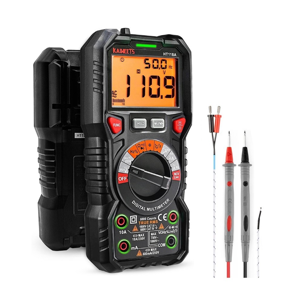 KAIWEETS Digital Multimeter TRMS 6000 Counts Voltmeter Auto-Ranging Fast Accu...