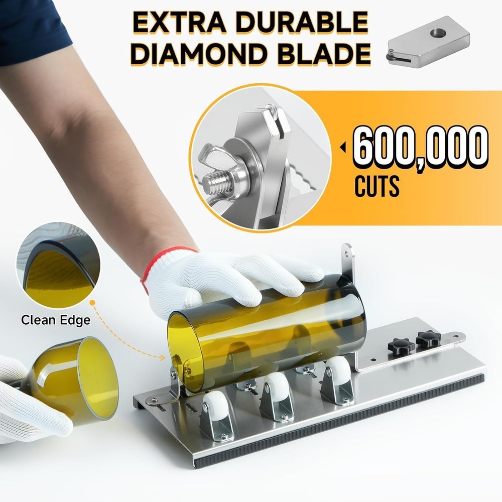 Adjustable Glass Bottle Cutter with 5 Support Wheels - Creativity Awaits!