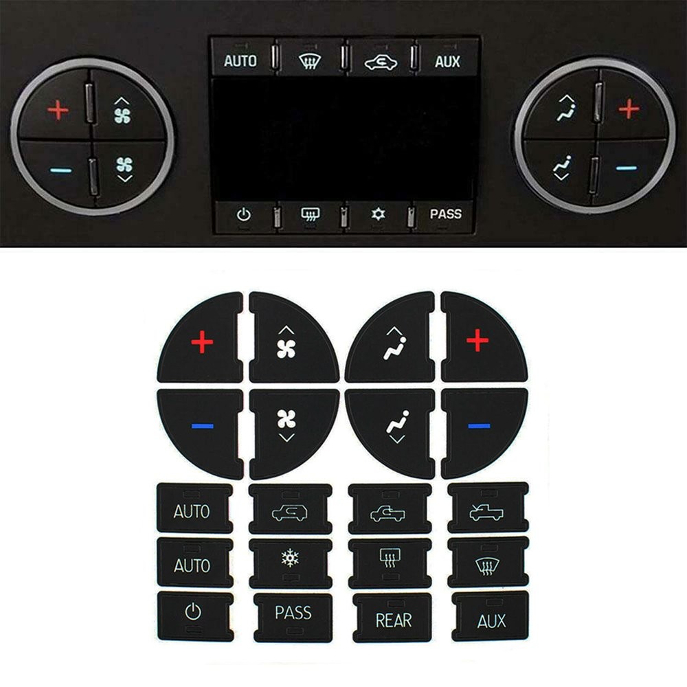 Replacement Control Button Climate Stickers HVAC For 2007-2014 Chevrolet GMC