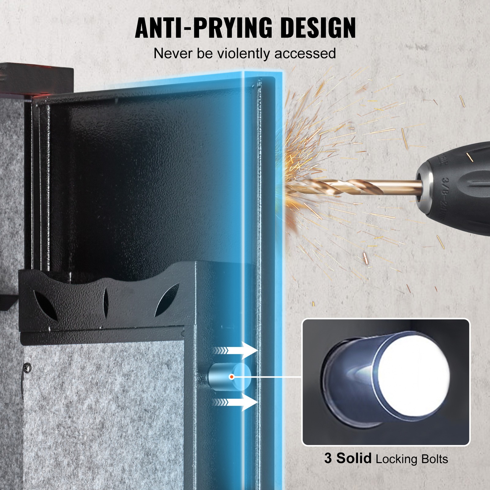 Gun Safe Rifle Safe with Fingerprint Lock for 5 Rifles and 4 Pistols