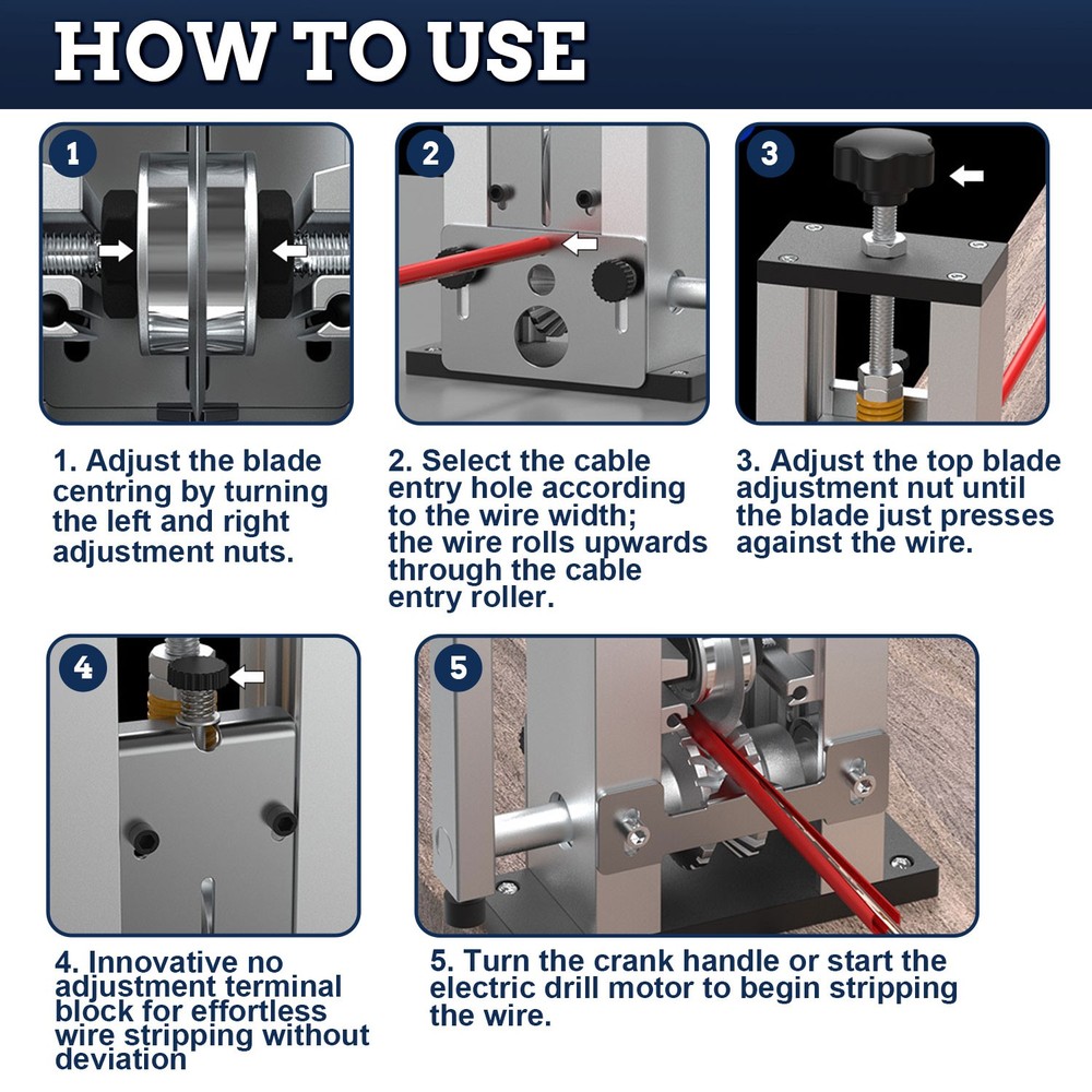 Wire Stripper Machine Efficient Time-Saving Electric&Manual Wire Stripping Tool