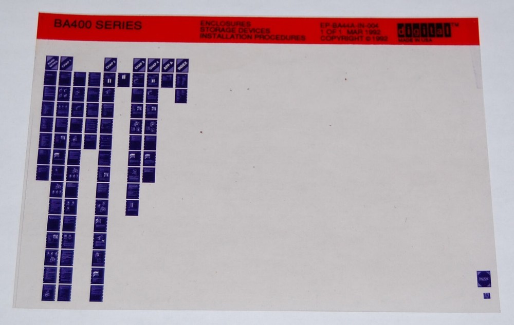 DEC BA400 Series Enclosures Storage Devices Installation Procedures Manual