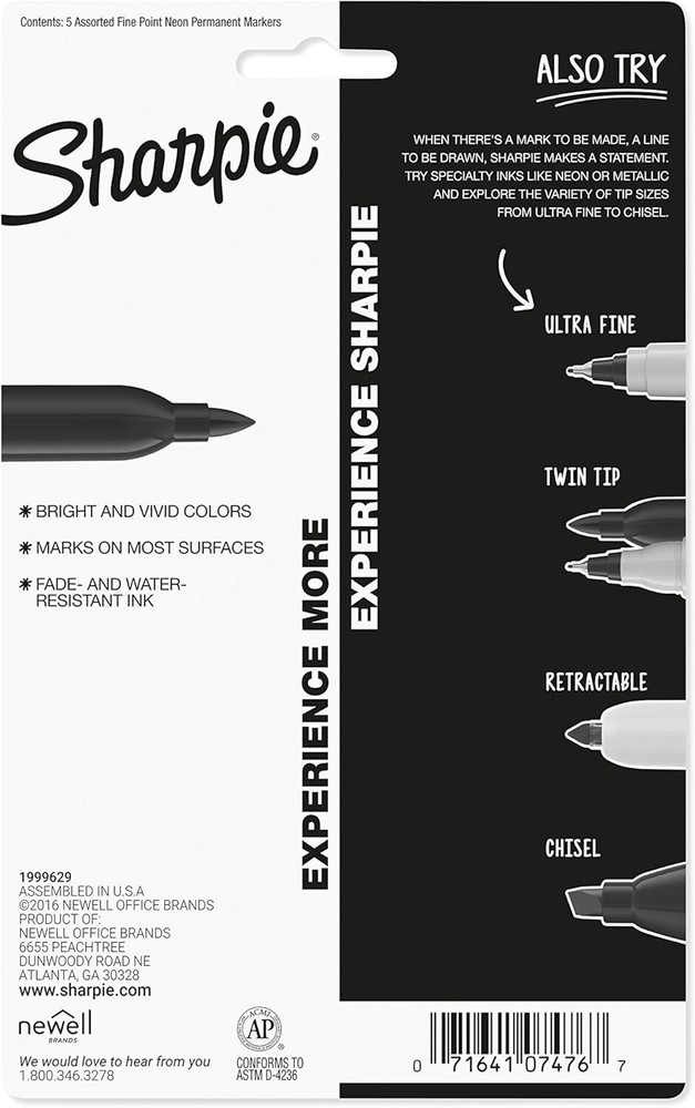 Non-Toxic, Quick-Drying Fine Point Neon Markers – Perfect for Any Surface