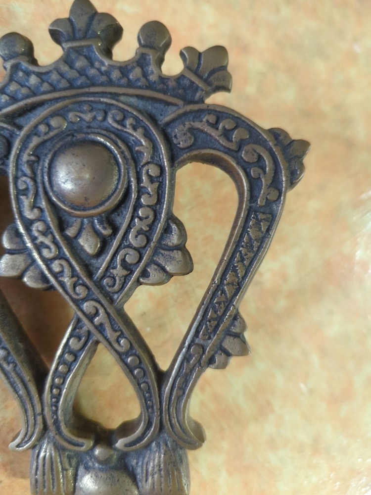 Vintage Solid Brass Door Knocker Crown Design