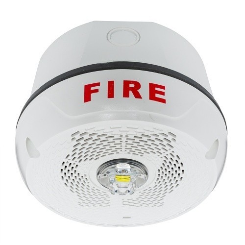 System Sensor SPSCWKLED Outdoor LED Speaker Strobe Ceiling, Fire, White