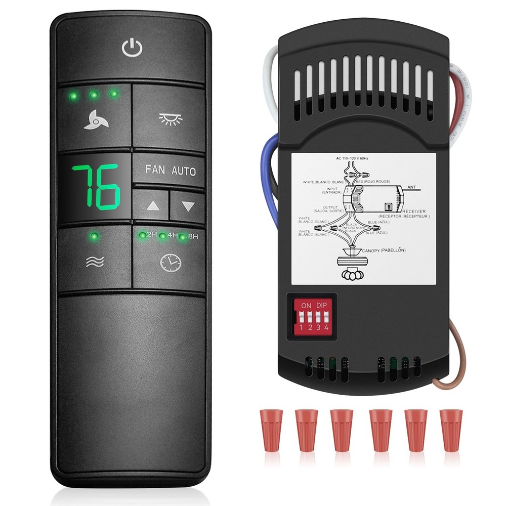 Universal Thermostatic Ceiling Fan Remote Control Kit, Ceiling Fan Remote for...