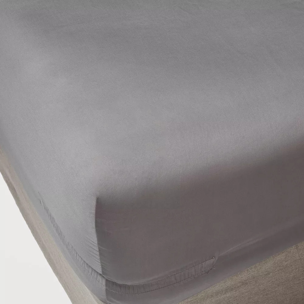 Queen 400 Thread Count Performance Fitted Sheet Dark Gray - Threshold: Cotton