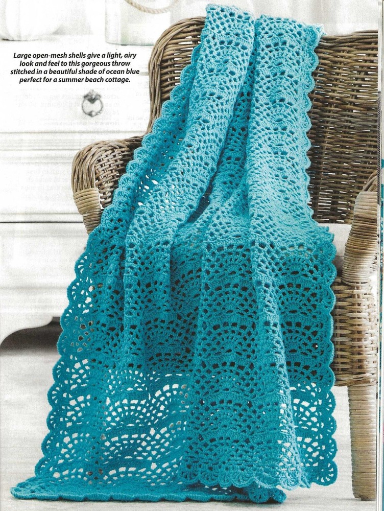 afghan  / throw (P125) Vintage  crochet  pattern