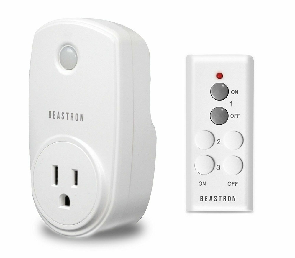 Beastron Remote Control Electrical Outlet Switch for Lights and Household, White