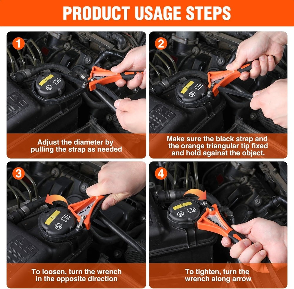 Adjustable Strap Wrench Set for Oil Filter - 2pc