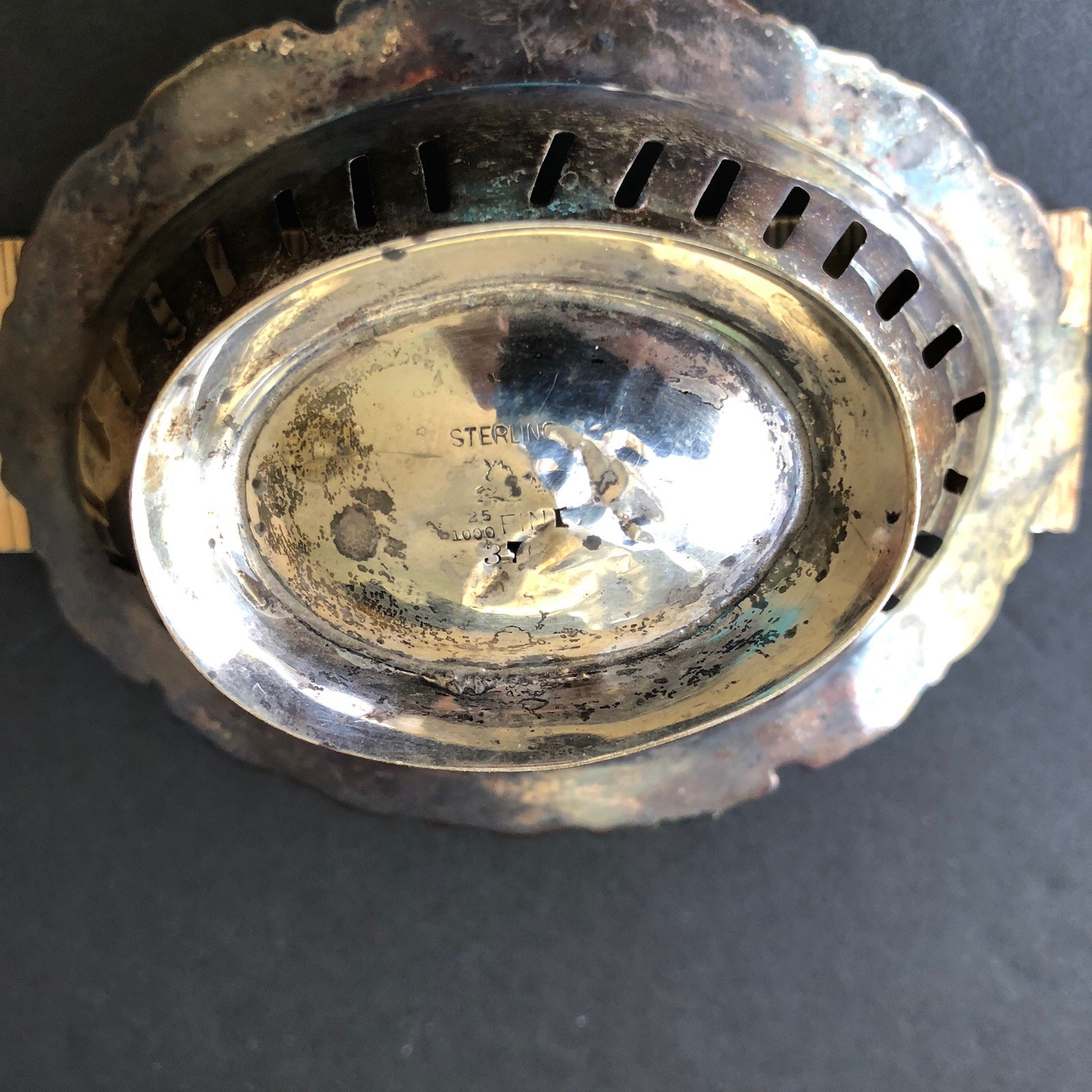 Antique Mauser Sterling Silver Reticulated Bowl Dish 925/1000, 3 5/8" x 2 5/8"