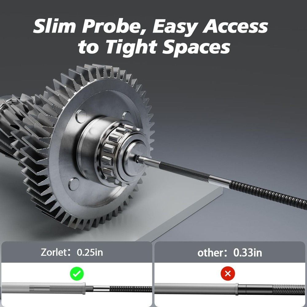 Two-Way Articulating Borescope Camera with Light, Industrial Endoscope Inspec...