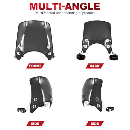 Motorcycle Adjustable Windshield Custom Compact Sport Smoke Windshield