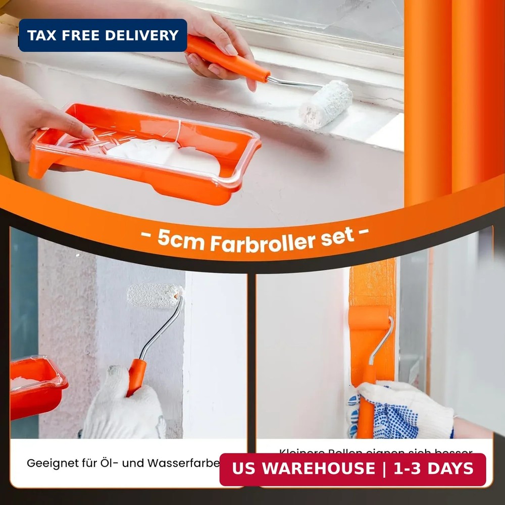 Paint Roller, 2 Inch Small Paint Roller Kit with High-Density Foam Paint Roller,