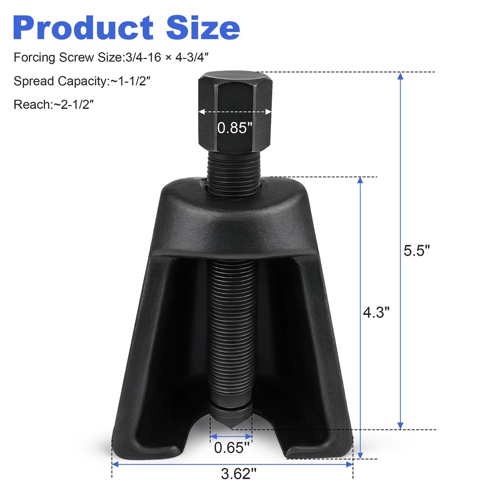 Pitman Arm Puller Tool for Steering System Service, Conical Puller Design