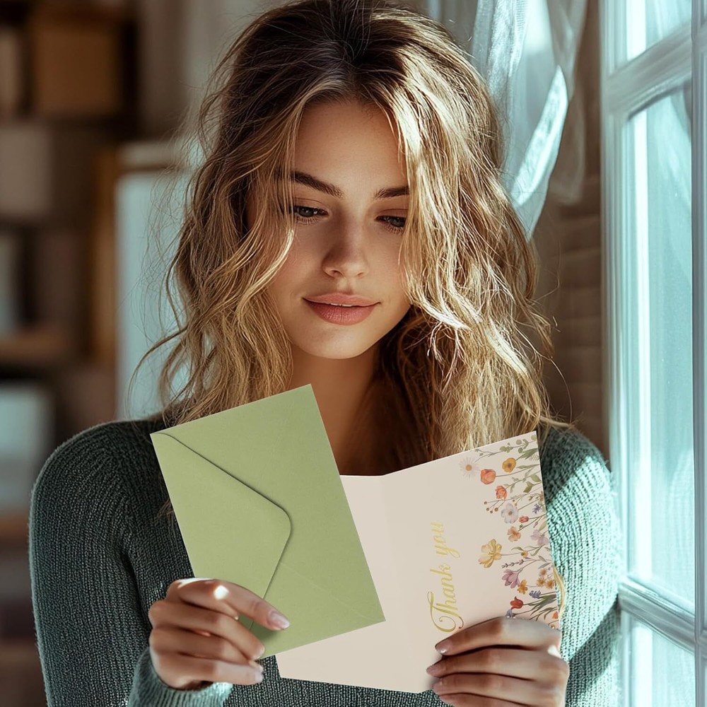 Thank You Cards with Envelopes, 100 Pack Bulk Multicolor