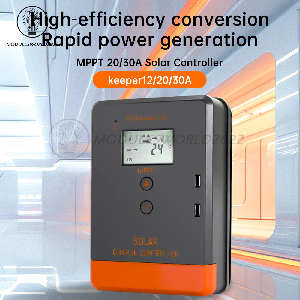 MPPT 30A 20A Solar Charger Controller 12V 24V Solar Panel Regulator LCD Dual USB