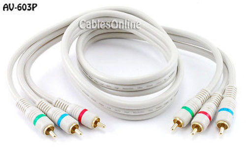 3 ft. High Quality Python® Component Video 3-RCA RGB Cable, Gold Plugs, AV-603P