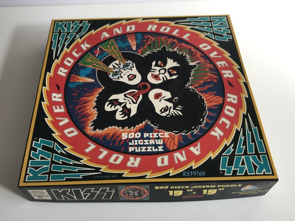 KISS Rock And Roll Over 19" x 19" 500 Piece 1997 Jigsaw Puzzle Open Box complete