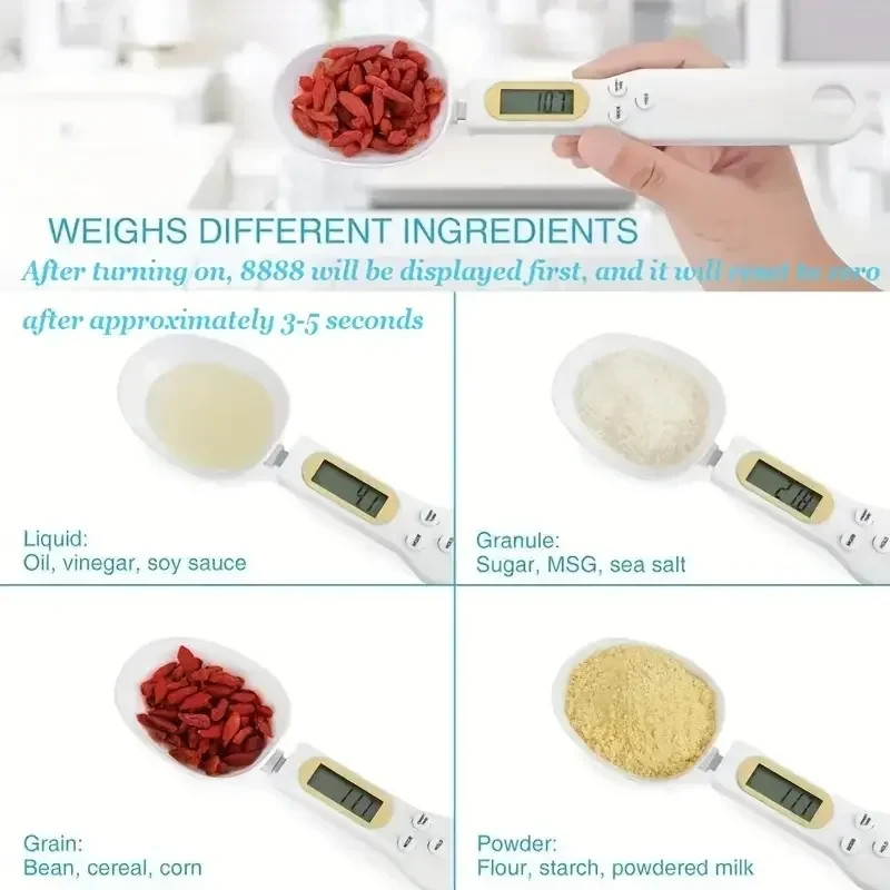 Mini Spoon Scale Digital Kitchen Scale Electronic LCD Food Scale 0.1-500g