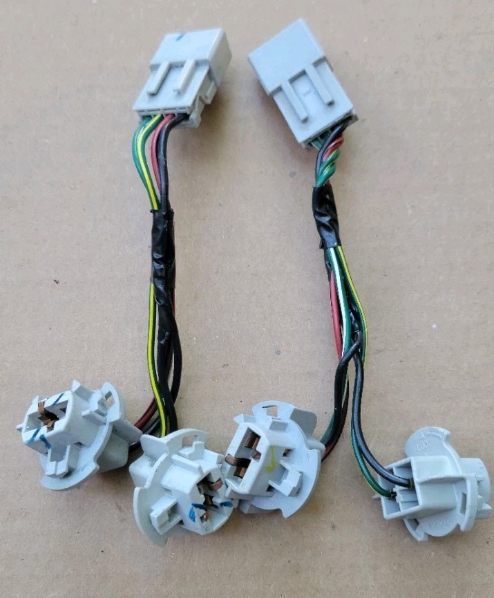 96-00 Honda Civic Rear Outer Tail Light Bulb Sub Harness Wiring Socket Set OEM H