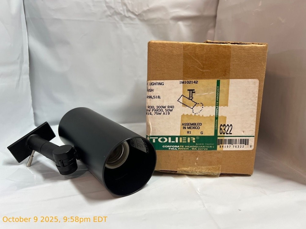 NEW Philips Lightolier 6322 Lytespan Track Light Matte Black Basic Universal