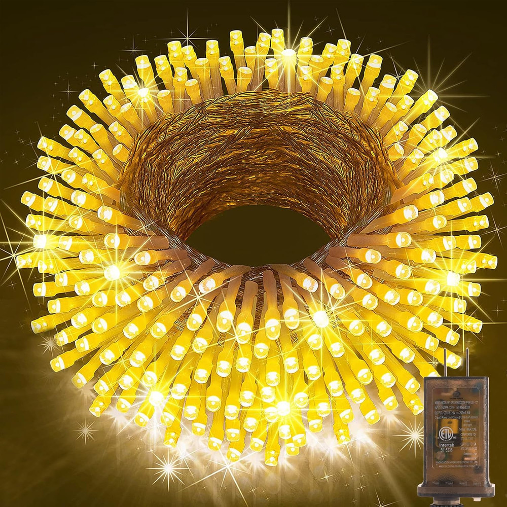 403Ft 1000 LED Christmas String Lights Outdoor 8 Modes & Timer Fairy Light Plug