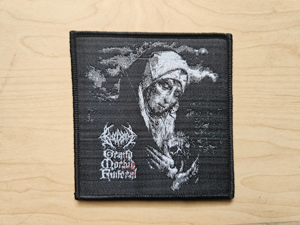 BLOODBATH, SEW ON BLACK BORDER WOVEN PATCH