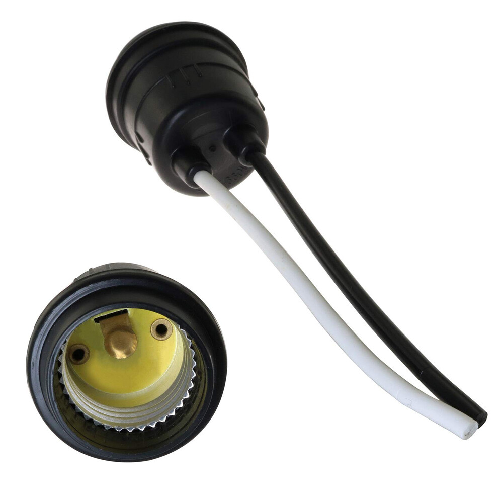 Waterproof Lamp Socket 12 Pack Black Pigtail Lamp Holder Socket E27
