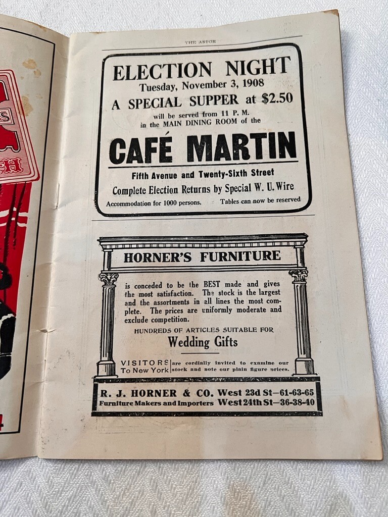 Astor Theater Program Oct 26 1908 William Hodge Henry Jewett Man From Home
