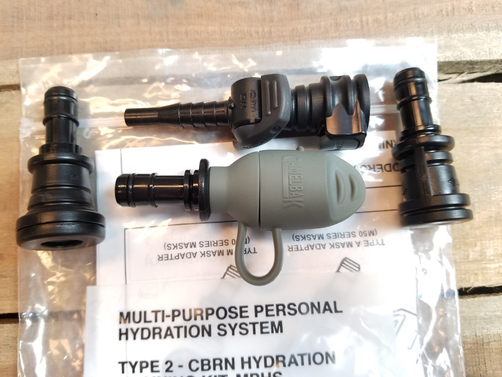 US Military Camelbak Type-2 Hydration System Valve Kit / Cover / Bite Valve NIB
