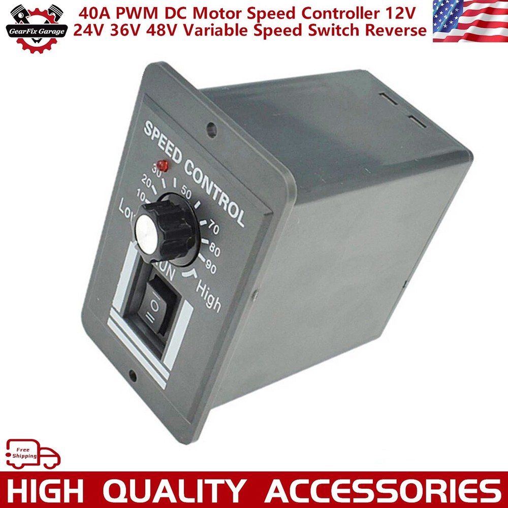 NEW PWM DC Motor Speed Controller 12V 24V 36V 48V Variable Speed Switch Reverse